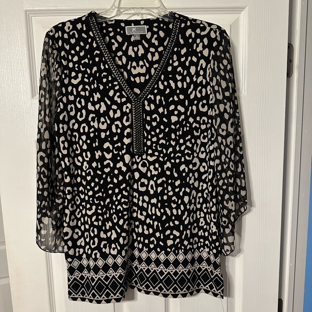 JM Collection Animal Print Blouse